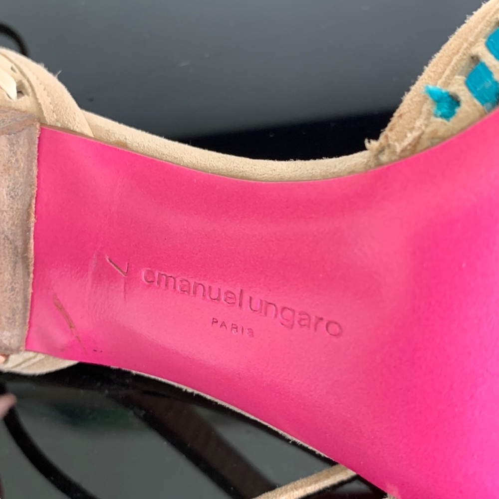 Emanuel Ungaro tan suede heels size 7 - Picture 5 of 7